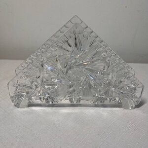 Vintage Crystal Glass Pinwheel Napkin Holder Letter Holder